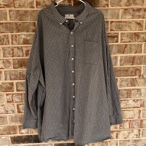 Oak Hill Gray Plaid Plus Size Dress Shirt